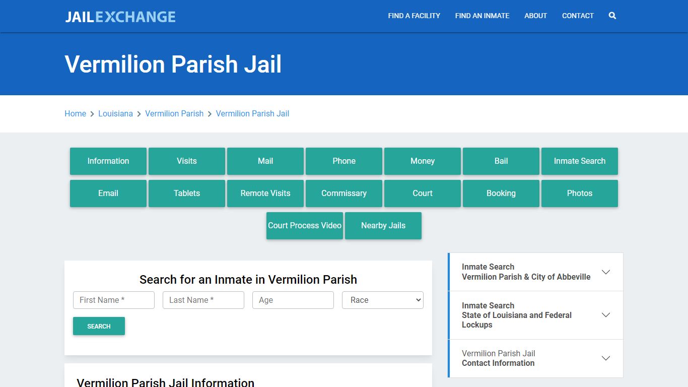 Vermilion Parish Jail Roster Lookup, LA, Inmate Search